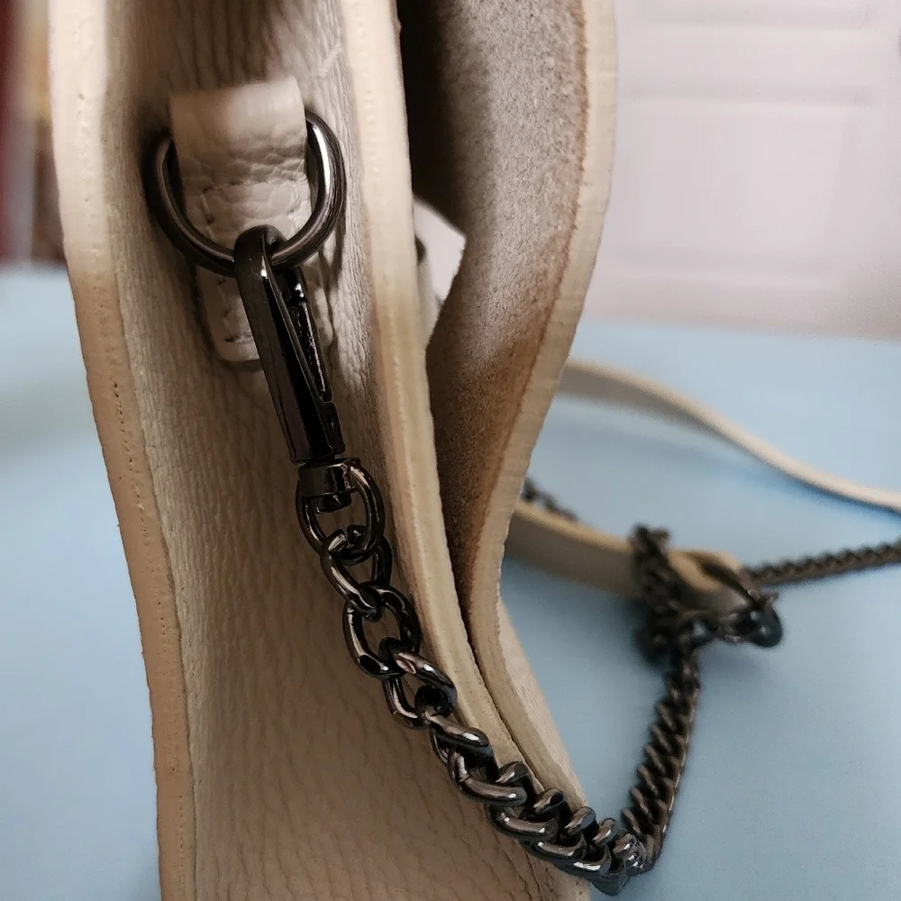 NWOT Revolve House of Harlow 1960‎ Cream White Leather Stud Clutch Crossbody Bag
